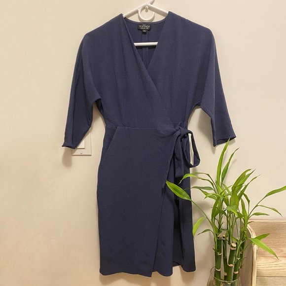 Topshop Wrap Midi Dress - Picture 2 of 4